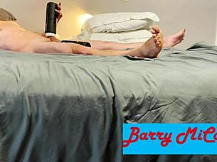intense solo masturbation with vibrating sucking toy and balls buzz