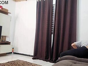 Housewife caught masturbating begs repairman for rough doggystyle
