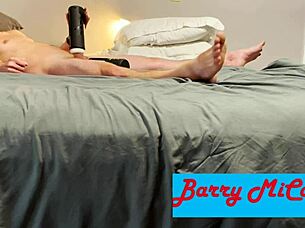 intense solo masturbation with vibrating sucking toy and balls buzz