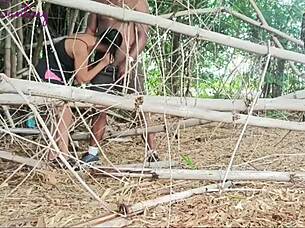 Monster Cock Pounds Cuckold Wife Outdoors