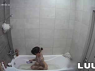 luuv tats emily's amateur bathroom flash on private call