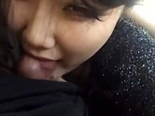 pretty asian teen gives amazing blowjob skills