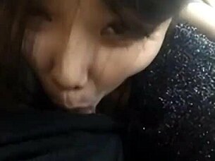 pretty asian teen gives amazing blowjob skills