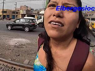 found hot latina roommate trying to sneak out so i rescued her and we ended up fucking wildly in my place