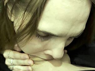 skinny slut gives sloppy deepthroat suck to muscular guy anywhere for cum cocktail