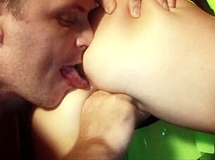 Brunette babes smoke while giving blowjobs and handjobs in wild orgy