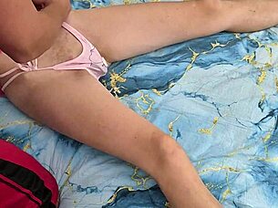 orgasm control toys tease tied up petite euro babe's horny clit and legs