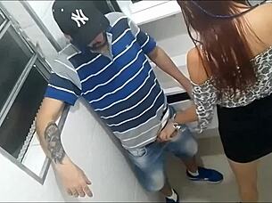 novinha gets fucked hard by stranger in bar bathroom toilet