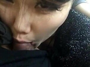 pretty asian teen gives amazing blowjob skills