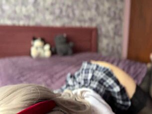 naughty college girl's asmr lingerie tease and ass play