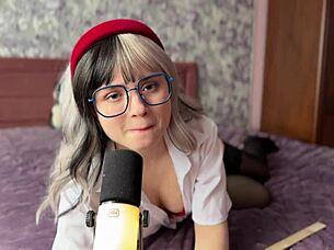 naughty college girl's asmr lingerie tease and ass play