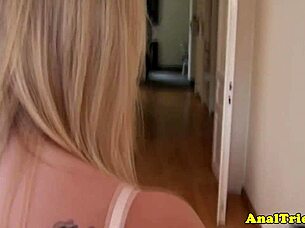 Tattooed girlfriend anal fisting in sexy lingerie heels POV