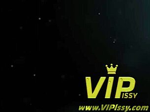 blonde and brunette clash in intense bathroom dildo play and squirting action