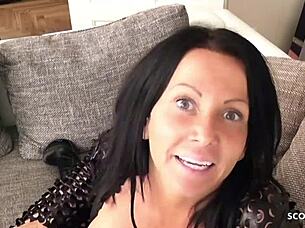 German MILF screams for hardcore cum facial explosion