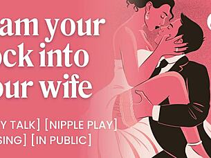 horny bride begs for husband's big cock creampie during outdoor wedding