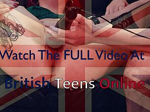 Essex redhead teased relentlessly with wand until explosive squirt