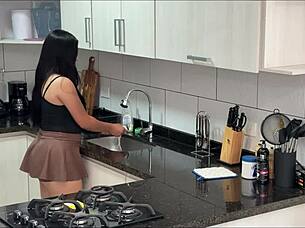 roommate fucks me hard in kitchen again oh god