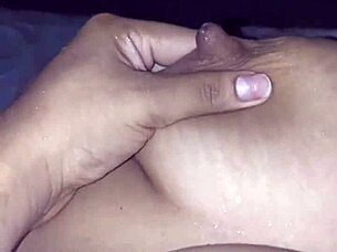 Brunette USA Wife's Big Natural Tits Gush Milk!