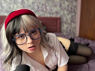 naughty college girl's asmr lingerie tease and ass play