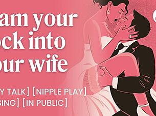 horny bride begs for husband's big cock creampie during outdoor wedding