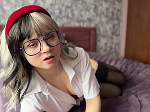 naughty college girl's asmr lingerie tease and ass play