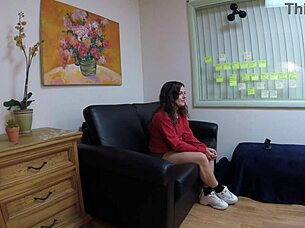 lala rose gags on cock before anal pounding