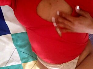 horny latina slut wakes soaked panties hard tits