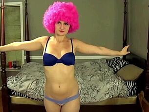 Wet black babe in pink wig takes messy facial doggystyle pounding!