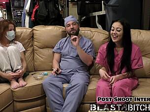 Blaire Celeste's Double Blowjob Face Fuck Ends in Massive Cum Blast POV