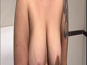 doesn't this curvy latina's public bathroom strip tease her big ass perfectly?