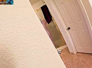 stepson spies stepmom shower then fucks her chubby milf ass pov