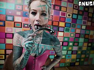 sucking steel hard like your cock in my pink corset 😈