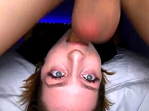 i cry from this rough deepthroat face fucking and huge cumshot