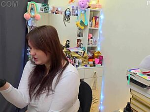 curvy bbw milf backstage dirty talk jerk off with homemade toys!