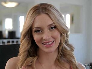all natural blonde charlotte sins teases joi while fingering in lingerie