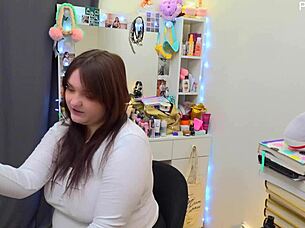 curvy bbw milf backstage dirty talk jerk off with homemade toys!