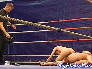 busty chubby babes lick pussies wrestling naked