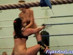 busty chubby babes lick pussies wrestling naked