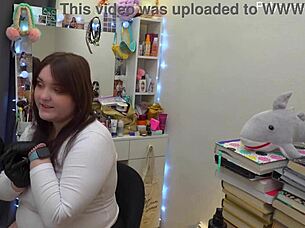 curvy bbw milf backstage dirty talk jerk off with homemade toys!