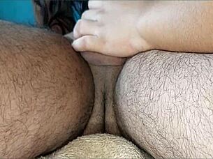 Uff, close-up pussy bounce on huge cock! 🔥🍆