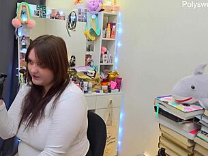 curvy bbw milf backstage dirty talk jerk off with homemade toys!