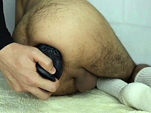I'm cramming my throbbing tentie and thick 8 cm cock toy into tight ass
