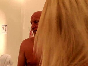 Stacey saran and cindy behr drain old man's cock in wild 3some
