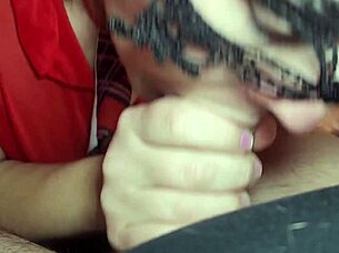Schoolgirl outfit blowjob ends in heather harmon swallow