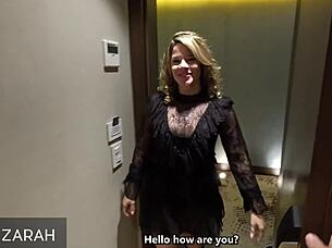 Blonde milf begs anal creampie in hotel room