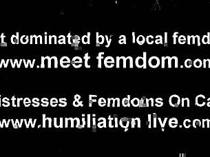 Fat lard ass slave grovels under mistress domination pov!