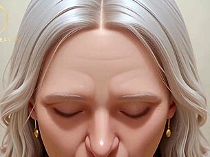 Gilf teases with sneaky changing room blowjob