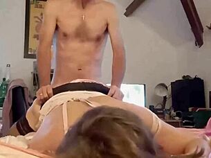 White slut in dress heels sucks asshole dirty talk 😈💦