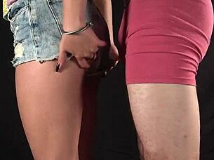 Tied Up Latina Begs for Intense Standing Doggystyle Pounding!