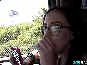 Glasses amateur slut pounded hard on 305 bus!